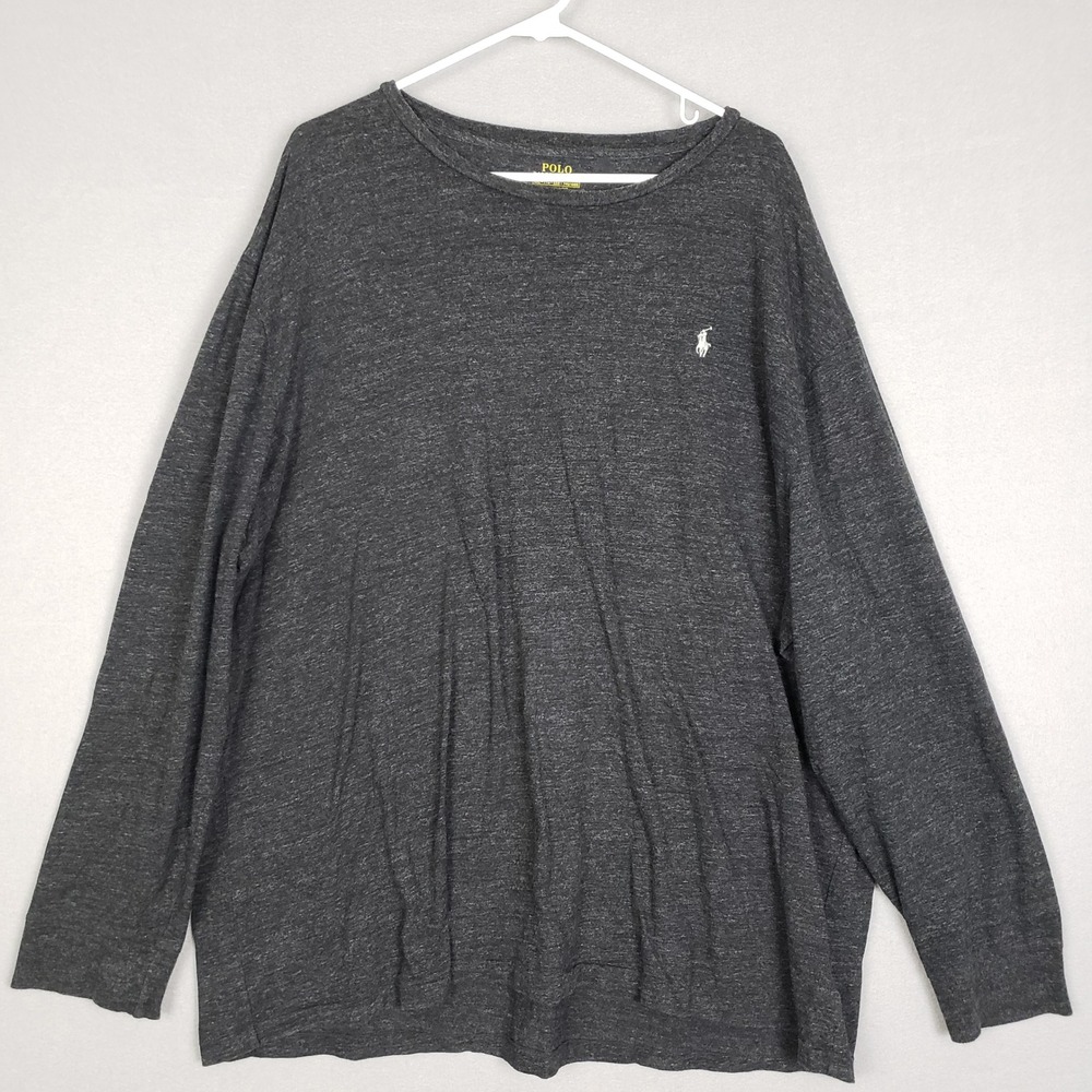 Polo Ralph Lauren Men's XXL Long Sleeve Crewneck Dark Gray Pony Logo Classic Fit